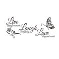 thumbnail image 1 of Live Love Laugh Set 3 Wall Sticker Motivational Wall Decals(10.6x23, Black), 1 of 4