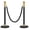 2-Pack | 1 Velvet Rope, variant on Kojooin Crowd Control Stanchion Set with Black vel-vet Rope, Polished Stainless Steel Barrier Posts for VIP Queue