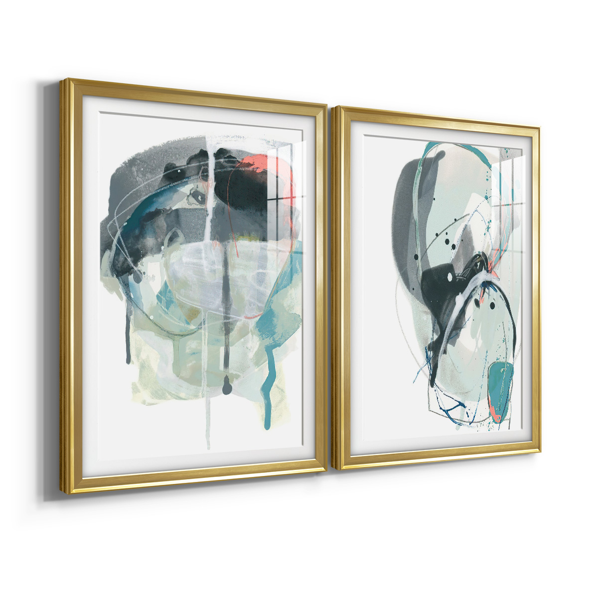 Wexford Home Stone Aperture III Premium Framed Print, 18.5" x 24.5" - Ready to Hang, Gold (Set of 2)