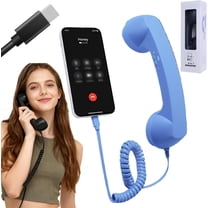 Retro Phone Handset, 3.5mm Jack Wire Cell Phone Receiver with Answer Button/Volume Keys, Handheld Old Telephone Headset for Mobile Phones/Cellphone/Smartphone