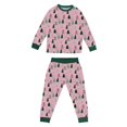 thumbnail image 2 of POINTERTECK Ensemble de Pyjamas Arbre Rose Noël Imprimé Assorti Vert Famille Parent-Enfant, 2 of 6