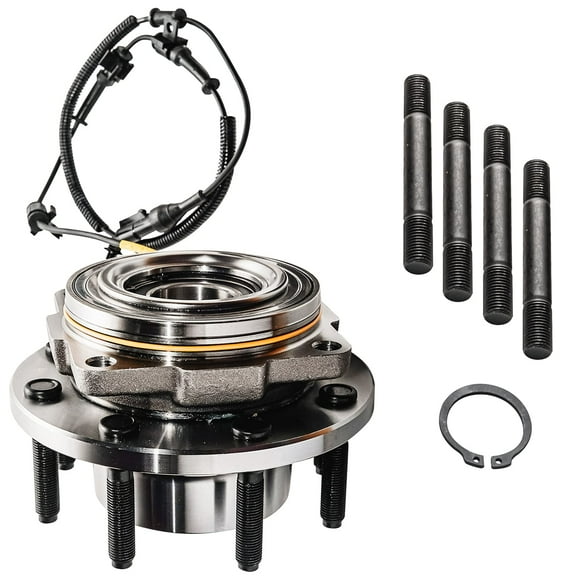 Detroit Axle - 4WD Front Wheel Bearing Hub for Ford F-250 F-350 Super Duty 2005-2010, Replacement 2006 2007 2008 2009 F-250 F-350 Super Duty (SRW; w/ABS-Wire) Wheel Bearing & Hub Assembly