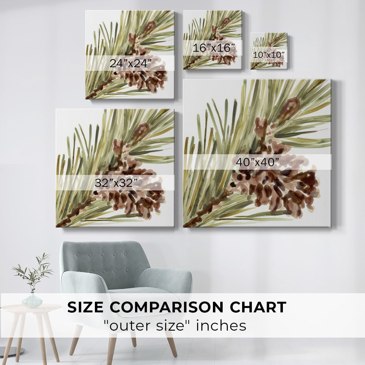 Simple Pine Cone I- Gallery Wrapped Canvas