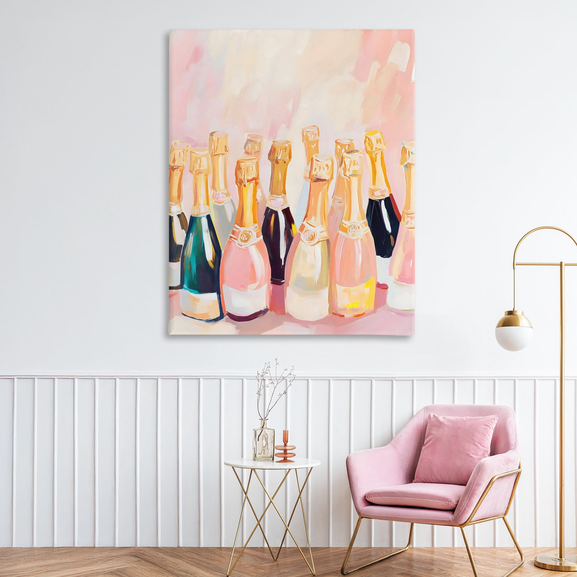Stupell Industries Blush Champagne Bottles Collection Canvas Wall Art, design by The Prints Vibe