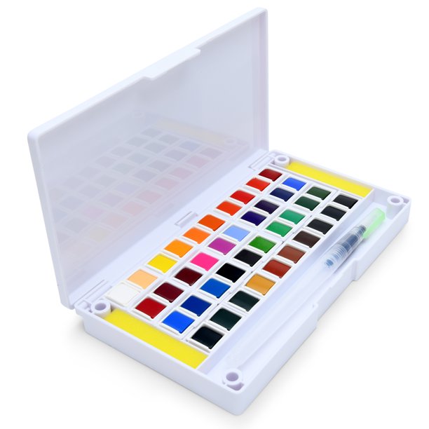 40 Watercolor Palette with water brush