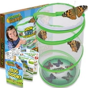 Nature Bound Butterfly Growing Kit - Live Caterpillar to Butterfly Project for Kids - Includes Voucher for Caterpillars, Green Pop-Up Enclosure