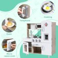 thumbnail image 4 of TLSUNNY Kids Play Kitchen Set, Toddler Wooden Kitchen Playset,Toy Kitchen with Telephone, Sink, Utensils for 3+, White, 4 of 9