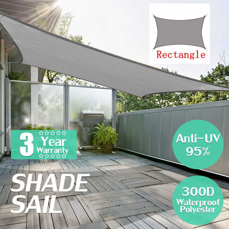Waterproof Sun Shade Sail Patio Pool Top Cover Canopy 300D UV Outdoor Awnings US