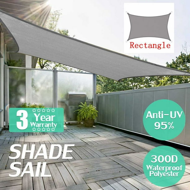8` x 10` Sun Shade Sails Canopy Rectangle, Heavy Duty Sunshade