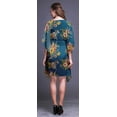 thumbnail image 4 of Bimba Blue Floral Rose Ladies Plus Size Kaftan Summer Wear Beach Coverup Kimono Caftan-S-L, 4 of 5