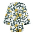 thumbnail image 4 of VEKDONE 3/4 Puff Sleeve Chiffon Cardigan for Women Fashion Print Lightweight Capes Ladies Loose Fit Breathable Cover Ups Hawaiian Beach Cardigans, 4 of 5