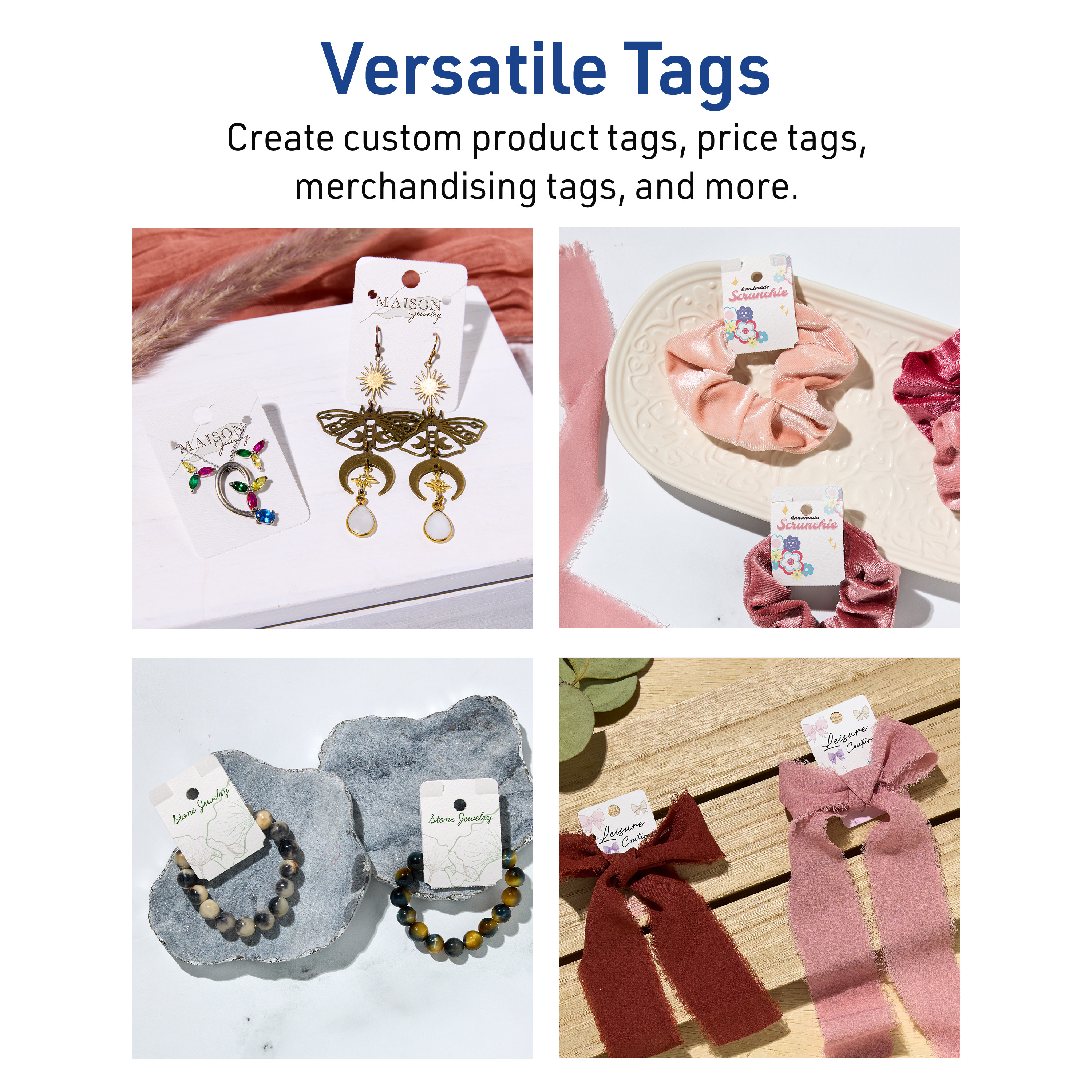Avery® Rectangle Rounded Jewelry Tags , 1.5" x 2", Glossy, 375 Total
