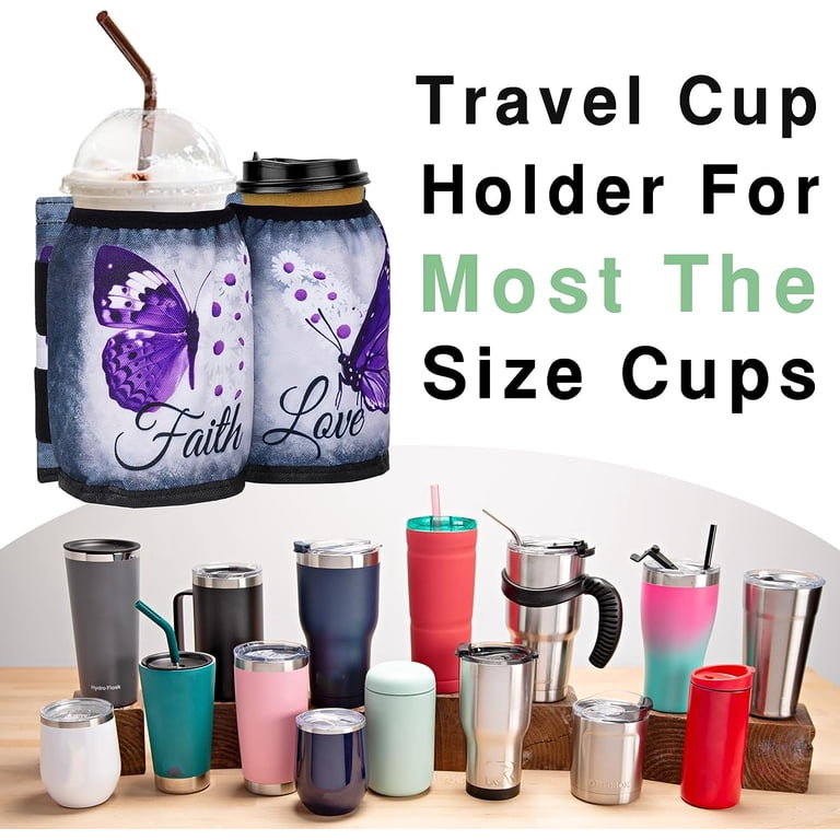 Luggage Cup Holder for Suitcases Travelers Accessories Carry on with Cup Holder Airplane Attachment Drinks Carrier Magic Tape Cup Portable Holder for