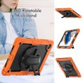 thumbnail image 4 of Case for Samsung Galaxy Tab A8 10.5 Inch 2022 with Screen Protector, 360 Degree Rotating Kickstand Hand Strap Heavy Duty Shockproof Cover with Shoulder Strap, Orange, 4 of 7