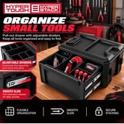 Hyper Tough Hyper Stack 1-Drawer Plastic Tool Box, Black, Compatible with Hyper Stack System