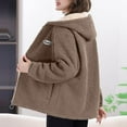 thumbnail image 5 of Fleece Winter Jackets for Women Full Zip Sherpa Coat with Pockets Casual Long Sleeve Hooded/Hoodless Outerwear (M, Coffee), 5 of 6