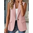 thumbnail image 3 of Women'S Summer Sleeveless Vest Tops Fashion Casual Work Office with Pockets Pink XXXL, 3 of 7