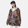 thumbnail image 5 of Daiia Vintage Floral UPF 50+ Sun Protection Hoodie Jacket Lightweight Long Sleeve Sun Shirt for Women Men with Pocket Hiking Outdoor-Small, 5 of 9