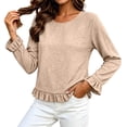 thumbnail image 6 of Sevevn Women's Long Sleeve Ruffle Flowy Blouse Fall Work Casual Tops 2026, 6 of 6