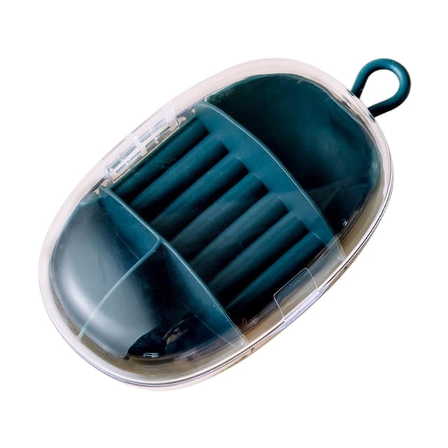 Organizador de Caja de Joyería, Almacenamiento de Exhibición de Relojes, Pequeño con Compartimento, Soporte para Collar, Caja, Pendientes Azul