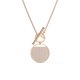 thumbnail image 1 of Collar con medallón de raqueta redondo de oro rosa de alta calidad, cadena de clavícula de cristal para mujer, 1 of 5