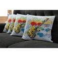 thumbnail image 5 of Ambesonne Art Throw Pillow Cover 4 Pack, Abstract Musical Instrument, 20", Teal Yellow, 5 of 5