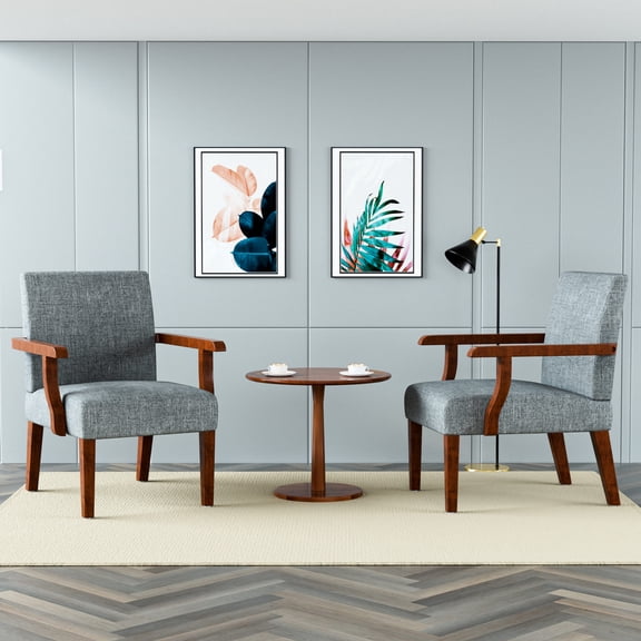 Set of 2 Modern Fabric Arm Chairs / Fit for Bedroom and Living Room