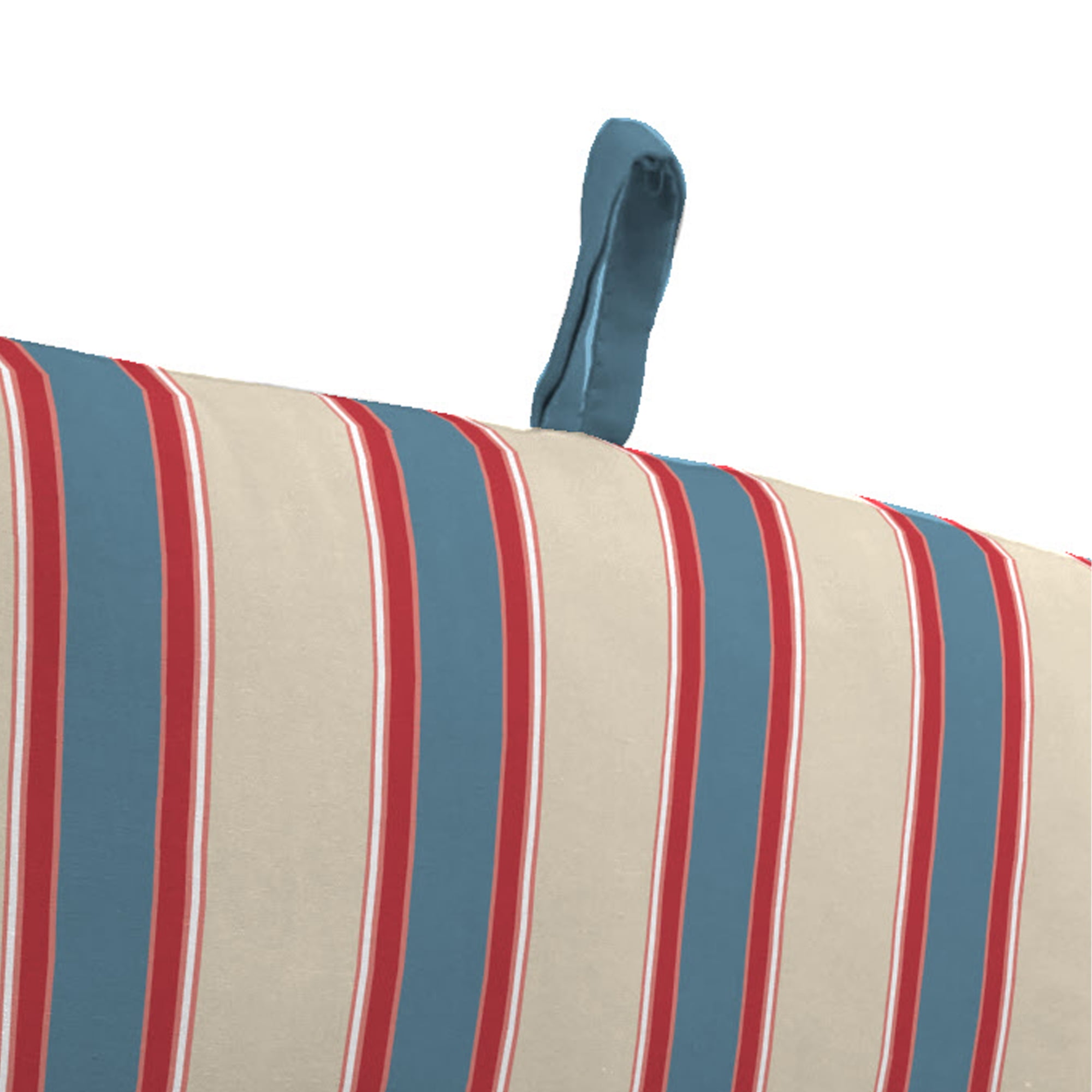 Jordan Manufacturing 44" x 22" Sanders Ravine Multicolor Stripe Rectangular Outdoor Chair Cushion with Ties and Hanger Loop
