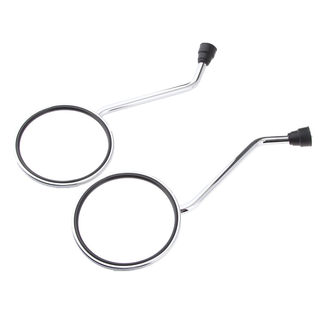 Round Rear View Side Mirrors For Motorcycle Cruiser Chopper ATV Scooter 10mm