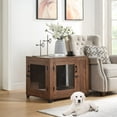 thumbnail image 2 of beeNbkks EV1025 Dog Crate with Top Perch Bed, Walnut, 2 of 8