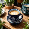 thumbnail image 3 of Kumdkdwn Bohemian Ceramic Breakfast Bowl, Large Capacity Oatmeal Cup with Artistic Glazed Design, Stylish Morning Ritual Vessel for Cereal, Porridge & Smoothies, 3 of 4