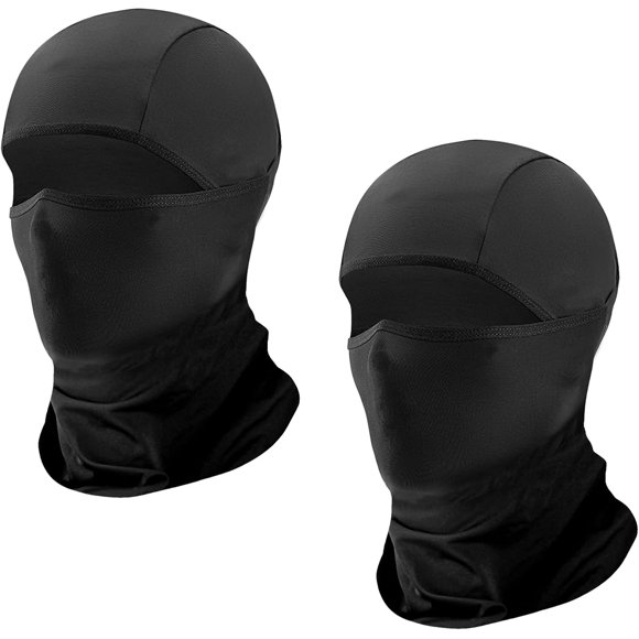 shiyou-Face Mask Balaclava for Men and Women, Sun UV Protection Summer Cool Mask, Shiesty Mask for Motorcycle Cycling Football Fishing Hiking Cosplay, Windproof and Dustproof, Black, 2 Pieces,