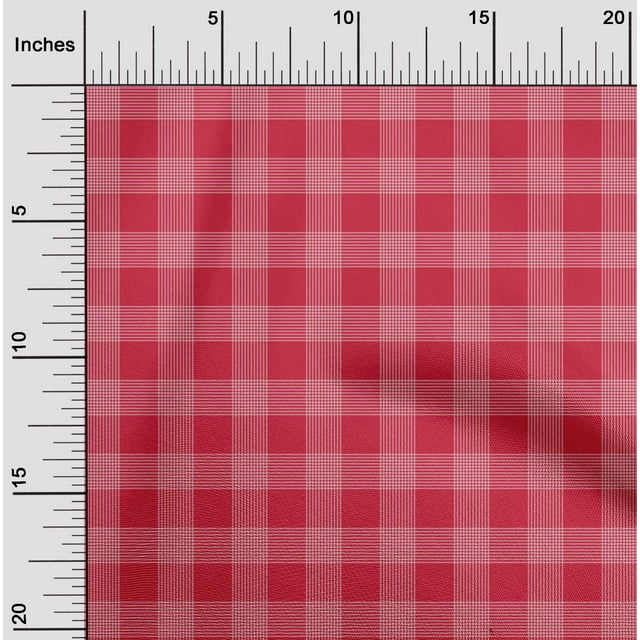 oneOone Tissu Polyester Lycra Tissu à Carreaux Vichy Imprimés au Mètre 56 Pouces de Large