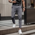 thumbnail image 2 of Valora Men Pants Men's Casual Plaid Zip Jeans for Everyday Comfort and Style with Relaxed Fit and Easy Wear Grey 2XL, 2 of 3
