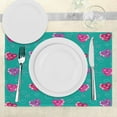 thumbnail image 3 of Ambesonne Valentines Place Mats Set of 4, Celebration Romance, Standard Size, Red Fuchsia Teal, 3 of 6