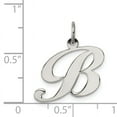 thumbnail image 2 of Beautiful Sterling Silver Rhodium-plated Medium Fancy Script Initial B Charm, 2 of 2