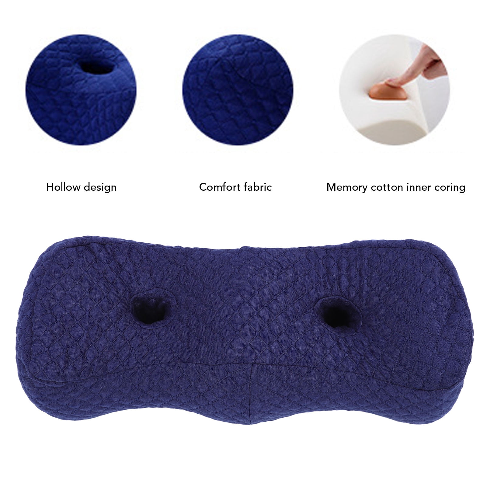YAHHU Ergonomic Memory Foam Leg Elevation Wedge Pillow for Side Sleepers - Dual Height Knee Support Cushion for Home Study and Beauty Salon Sleeping Comfort (20.08 inches / 51 cm, Navy Blue)