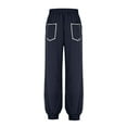 thumbnail image 6 of XFLWAM Barrel Sweatpants for Women Drawstring High Waisted Wide Leg Lounge Pants Casual Baggy Palazzo Trousers with Pockets, 6 of 9