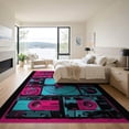 thumbnail image 3 of ODIKA 9'x12' Washable Area Rug Personalized Album Cover Retro Cassette Vinyl Kpop Movie Theater for Master Suite, California King, Under Bed, Non-Shedding, Easy Care, 3 of 7