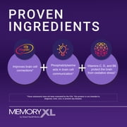 MemoryXL, Magnesium L-Threonate: Brain Supplement for Memory & Focus; Magtein®, Phosphatidylserine, Vitamin Mix. Improves Memory Focus Attention Learning & Logic. 0 Sugar, 0 cal, 30pk Cranberry Lemon