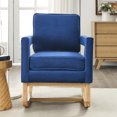thumbnail image 3 of UWR-Nite Nursery Rocking Chairs with Tall Back and Side Pocket, Upholstered Fabric Nursery Chairs, Nursing Chair with Rubber Wood Legs, Rocker Glider Chair for Nursery, Living Room, 3 of 7