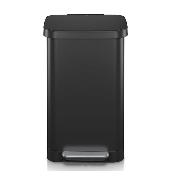 Glad Step Trash Can, Series 2 Soft Close Garbage Bin with Odor Protection, 20 Gal, Black