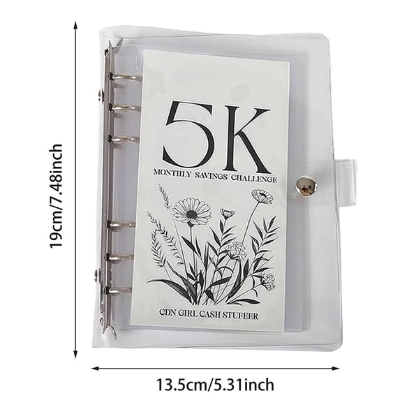 12 Month Envelope Saving Budget Book Easy and Fun Way to Save Loose Leaf Binder White