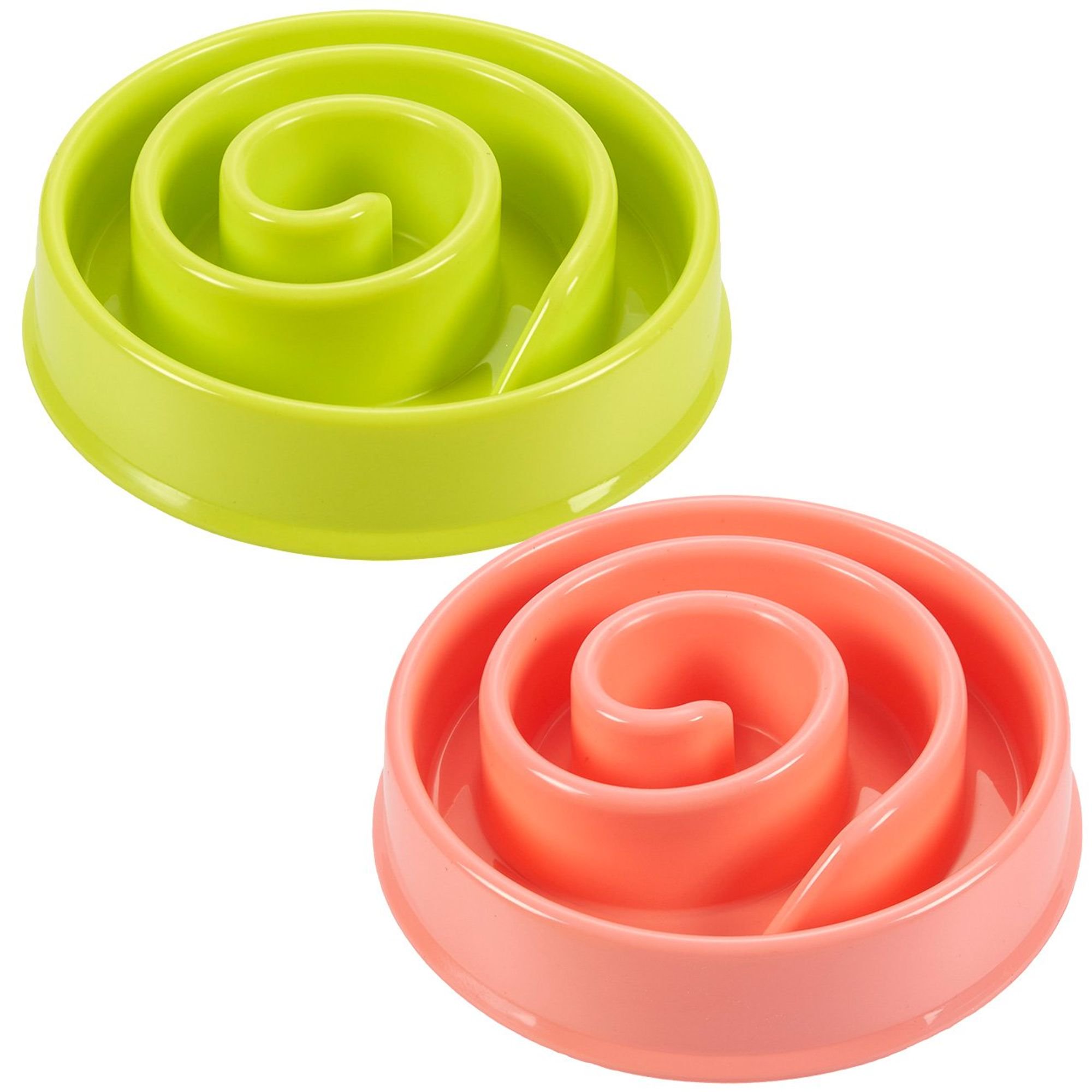 Juvale 2 Pack Interactive Spiral Dog Bowl Slow Feeder Pet Dish To