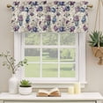 thumbnail image 3 of 2 Pack Valances for Windows, Farmhouse Flowers Window Valances for Living Room/Bedroom/Bathroom, Botanical Purple Blue Floral Plants Light Filtering Kitchen Curtain Valance 42"W x18" L, 3 of 9
