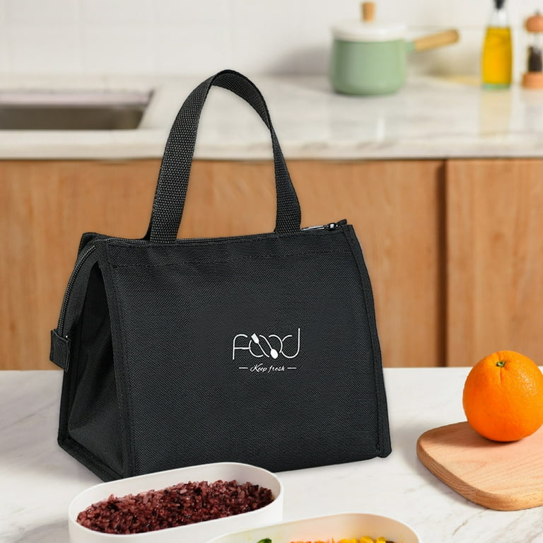 Buringer Reusable Insulated Lunch Bag Cooler Tote Box Meal Prep for Men Women Work Picnic or Travel Geometry Black
