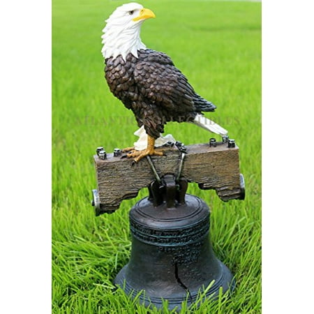 Statue Liberty Figurine Atlantic Collectibles Independence Day American Patriotic Glory Bald Eagle Liberty Bell Home Patio Decor Figurine Great 4th Of July Wings Of Glory Pride Symbolic Statue ()