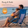 thumbnail image 4 of Simenmax Low Beach Chair – Folding Camping Chair for Adults, Low Profile Lawn Chair with Cup Holders for Outdoor, Travel, Concerts, Beach,Blue, 4 of 6