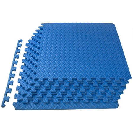 ProSource Exercise Puzzle Mat ½”, Interlocking Foam Floor Mat, Blue ... ProSource Exercise Puzzle Mat ½”, Interlocking Foam Floor Mat, Blue ...