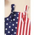 thumbnail image 5 of Bagilaanoe 4th of July Jumpsuit for Toddler Baby Girl Sleeveless Stars Stripes Print Romper Overalls 12M 18M 24M 3T 4T 5T Kids Long Flared Pants Independence Day Outfits, 5 of 6